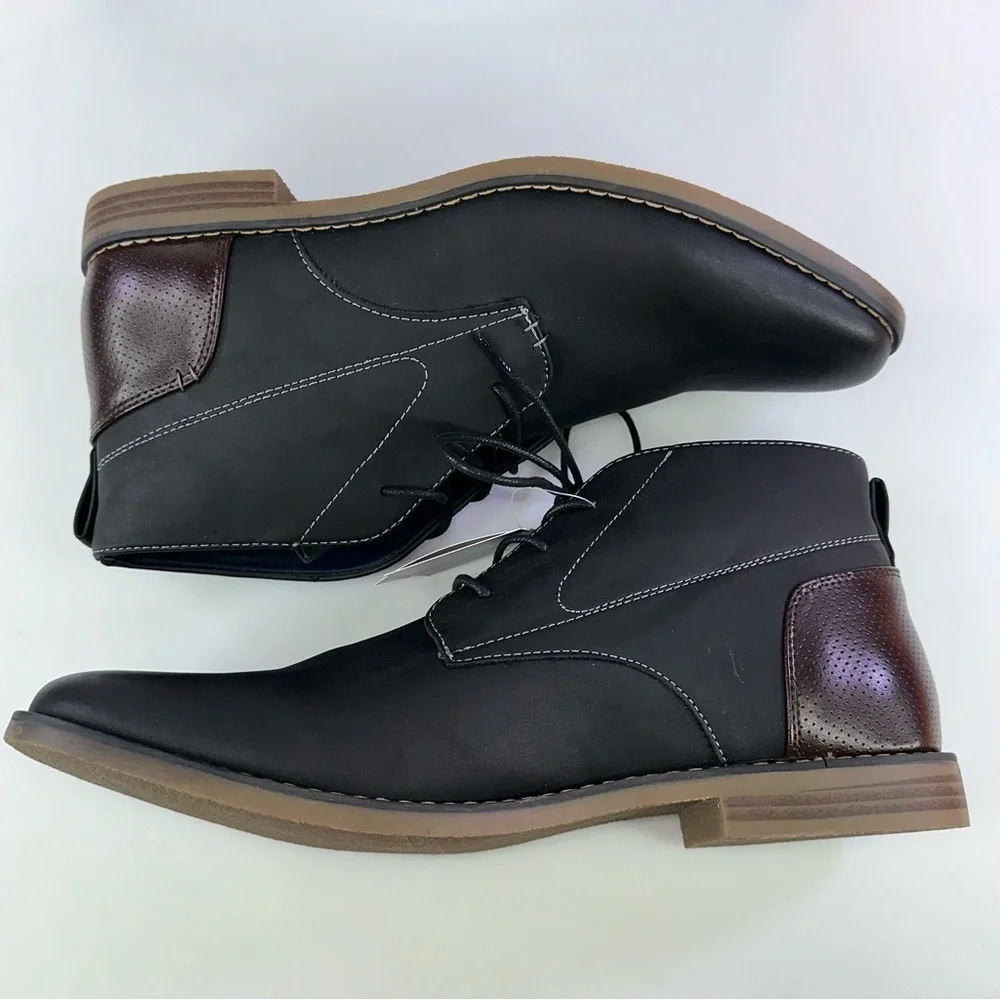 Deer Stags Mark Black/brown Olive Mens US Size 9.5 Chuka Boots